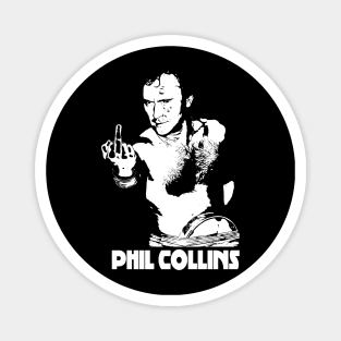 Phil collin, white text Magnet